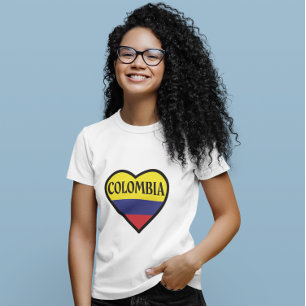 Kolumbien Herzenflagge weiß T-Shirt
