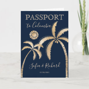 Kolumbien Hochzeit in Urlaubsort Passport QR Code Einladung