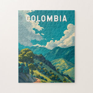 Kolumbien Illustration Reise Kunst Vintage Puzzle