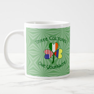 Kolumbien Irland USA Kleeblatt Flag Personalisiert Jumbo-Tasse