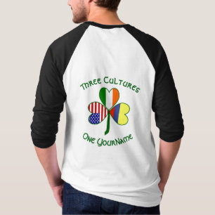 Kolumbien Irland USA Kleeblatt Flagge Personalisie T-Shirt