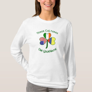 Kolumbien Irland USA Shamrock-Flagge Personalisier T-Shirt