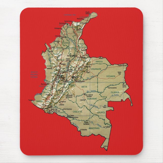 Kolumbien-Karte Mousepad (Vorne)