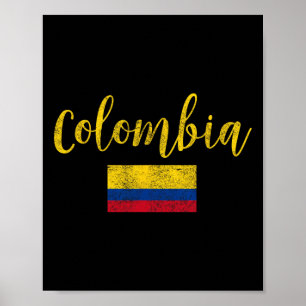 Kolumbien Kolumbianische Flagge Vintage Poster