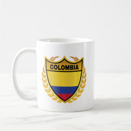 Kolumbien National Flag Gold Wappen Abzeichen Kaffeetasse