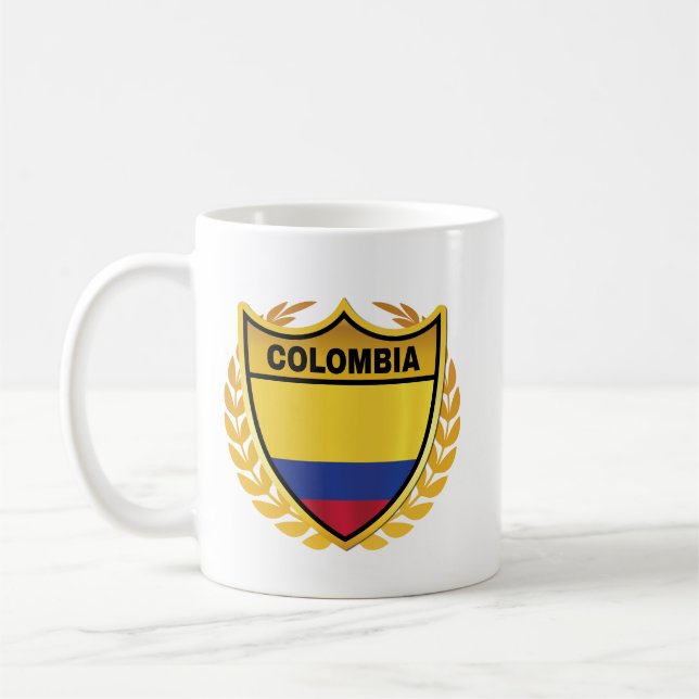 Kolumbien National Flag Gold Wappen Abzeichen Kaffeetasse (Links)