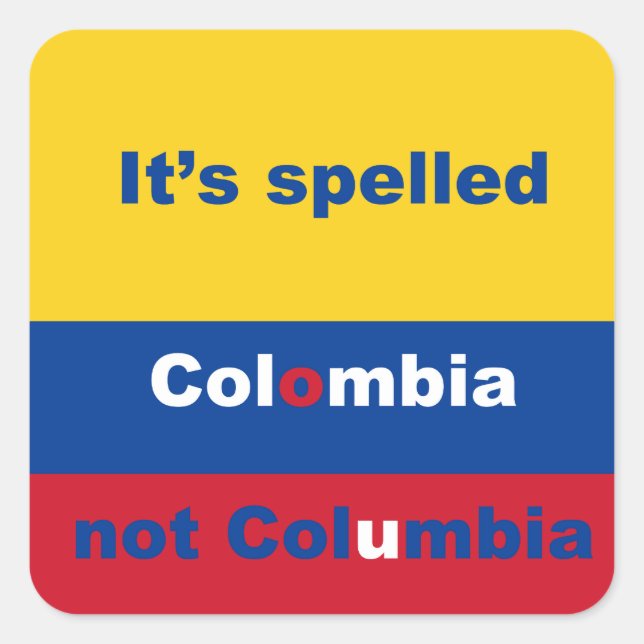 Kolumbien nicht Columbia Square Sticker (Vorderseite)