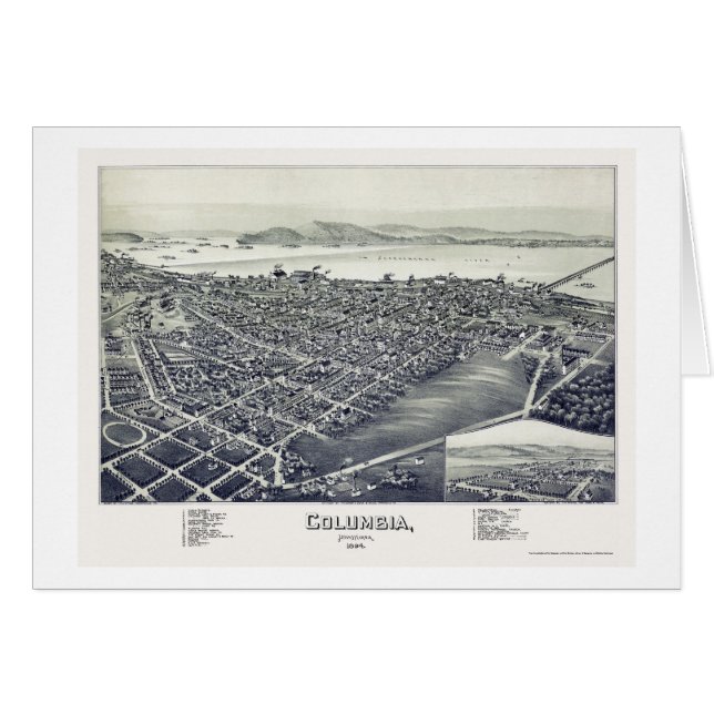 Kolumbien, panoramische Karte PAs - 1894 (Vorderseite (Horizontal))