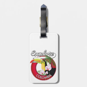 Kolumbien Retro-Logo erkunden Gepäckanhänger