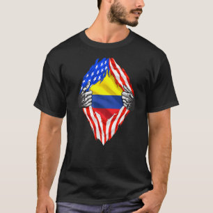 Kolumbien Roots USA Flaggen Patriotic Kolumbien He T-Shirt