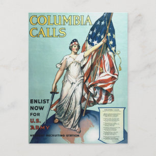 Kolumbien ruft postkarte