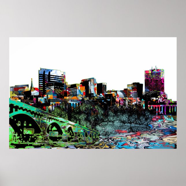 Kolumbien, South Carolina in Graffiti Poster (Vorne)