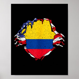 Kolumbien Stolz Flagge Kolumbianische Nationale Au Poster
