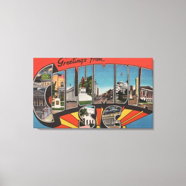 Kolumbien, Süd-Carolina - Große Buchstabenszenen 2 Leinwanddruck (Vorderseite)