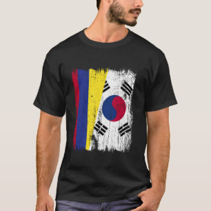 Kolumbien Südkorea Halb Flagge Kolumbianisch Süd K T-Shirt