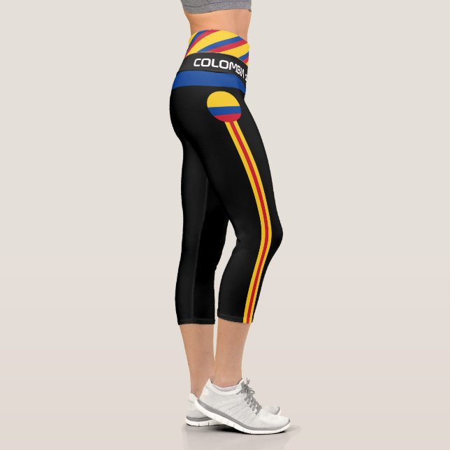 Kolumbien und Kolumbien: Fahnen, Fitness, Sport Capri Leggings (Rechts)