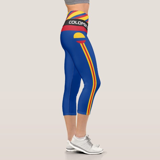 Kolumbien und Kolumbien: Fahnen, Fitness, Sport Capri Leggings (Rechts)