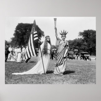 Kolumbien und Lady Liberty, 1919 Poster