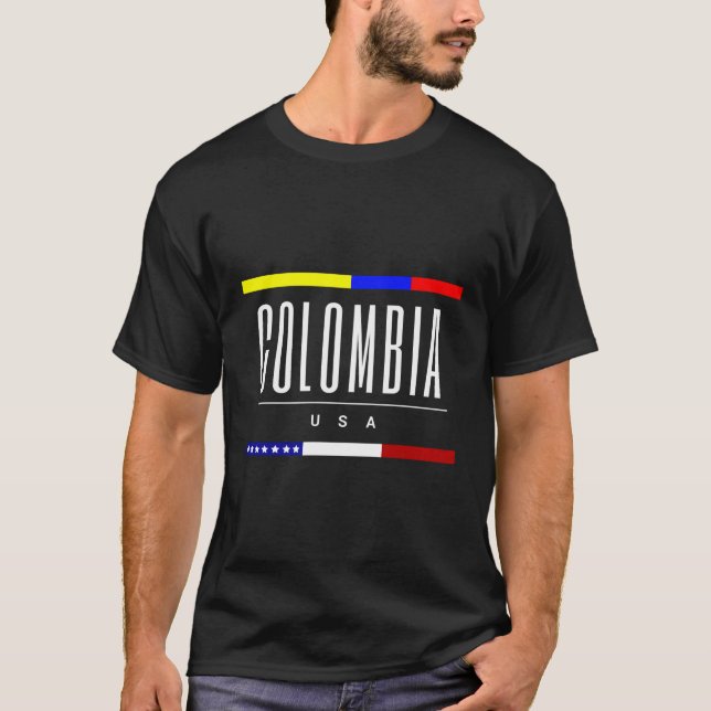 Kolumbien USA Flaggenfreundlichkeit Geborenes Fami T-Shirt (Vorderseite)