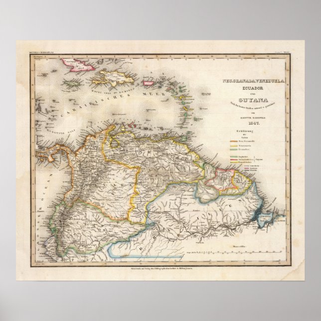 Kolumbien, Venezuela, Südamerika Poster (Vorne)