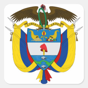 Kolumbien-Wappen Quadratischer Aufkleber