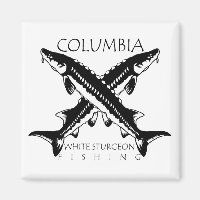Kolumbien-Weißer Sturgeon Fishing - Square Magnet