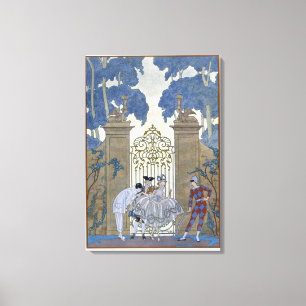 Kolumbin, Abbildung für "Fetes Galantes" durch Pa Leinwanddruck