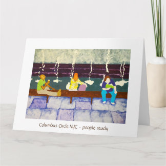 Kolumbus Circle Art Print Faltes Grußkarte Karte