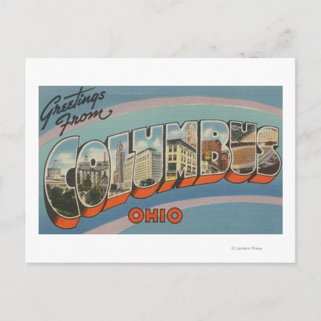 Kolumbus, Ohio - Große Buchstabenszenen 2 Postkarte (Vorderseite)