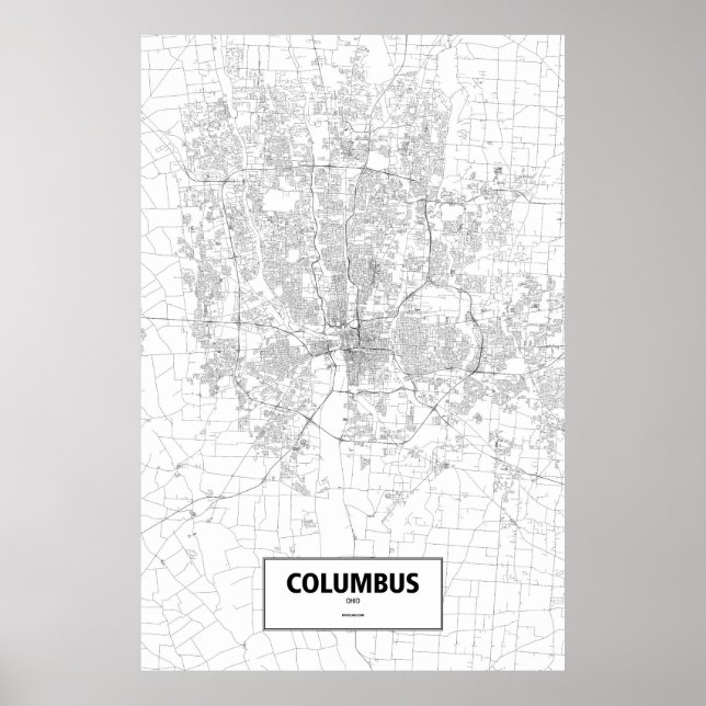 Kolumbus, Ohio (schwarz auf weiß) Poster (Vorne)