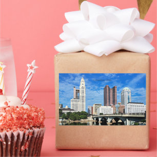 Kolumbus, Ohio-Skyline Rechteckiger Aufkleber