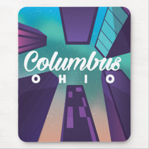 Kolumbus Ohio Wolkenkratzer Reiseplakat drucken. Mousepad