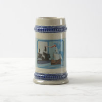 Kolumbus segelt im Ozean Blue -