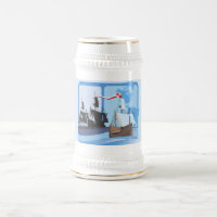 Kolumbus segelt im Ozean Blue -