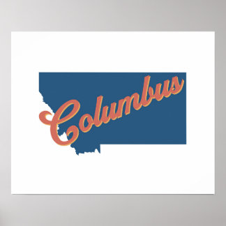 Kolumbus, Staat Montana Poster