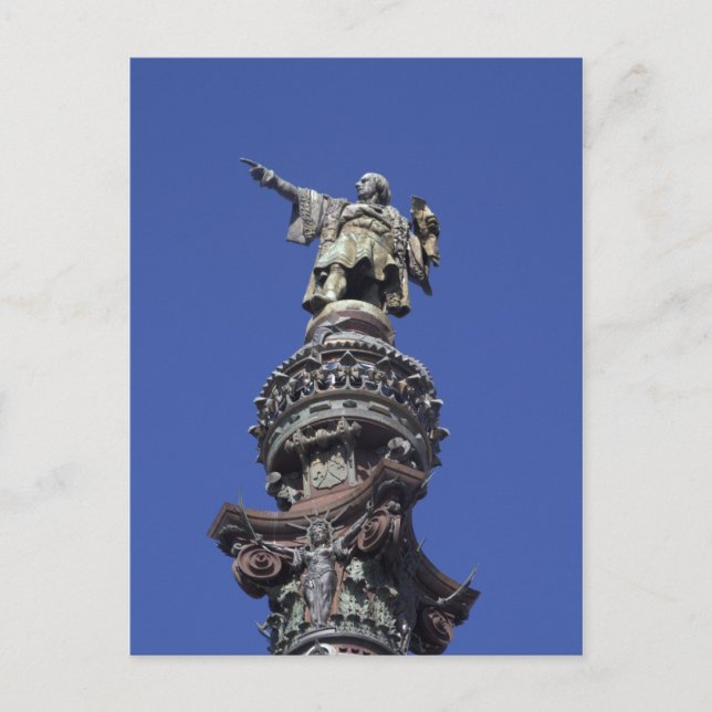 Kolumbus-Statue, Barcelona Postkarte (Vorderseite)