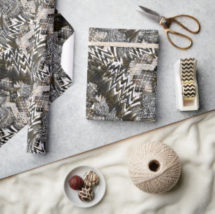 Kombiniert, ethnisch, afrikanisch . geschenkpapier