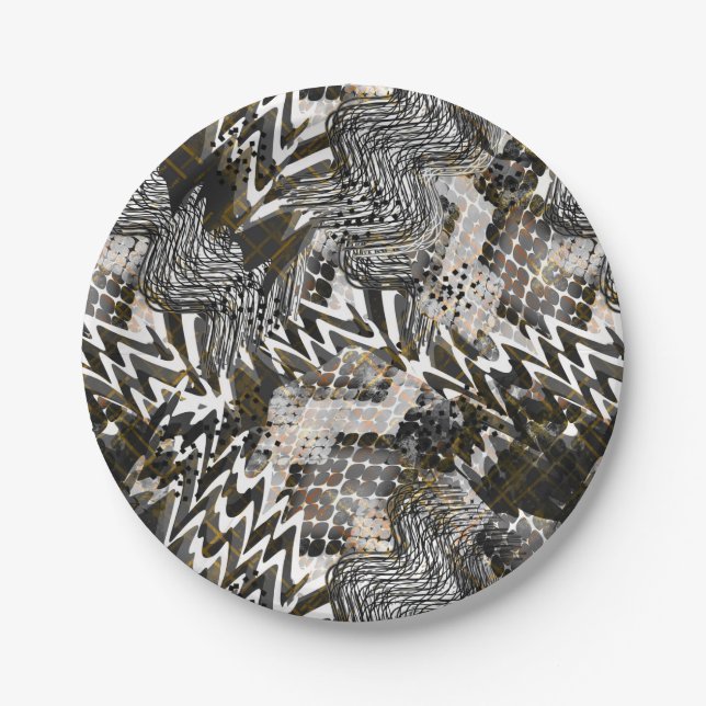 Kombiniert, ethnisch, afrikanisch . pappteller (Vorderseite)