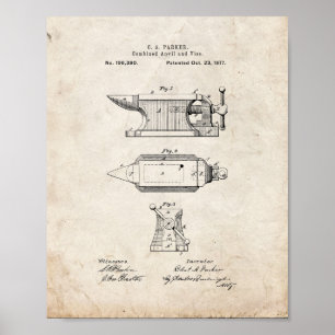 Kombinierter Anvil und Blues Patent - Altes Ausseh Poster