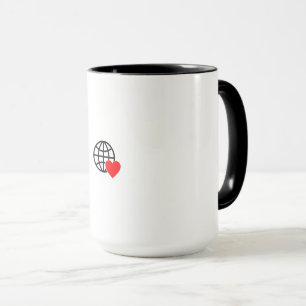 Kombitasse Globus Herz Stylische Geschenktasse Tasse