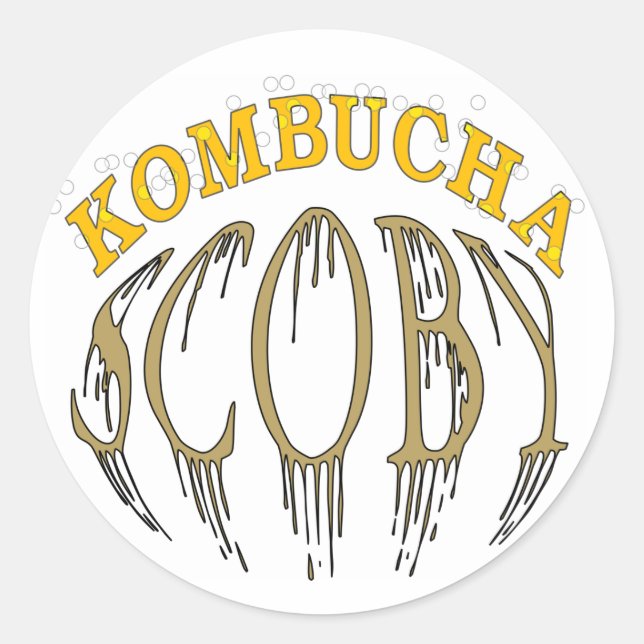 Kombucha Scoby Runder Aufkleber (Vorderseite)