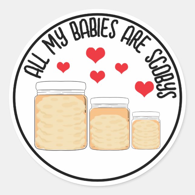 KombuchaScoby-CustomStickers Runder Aufkleber (Vorderseite)