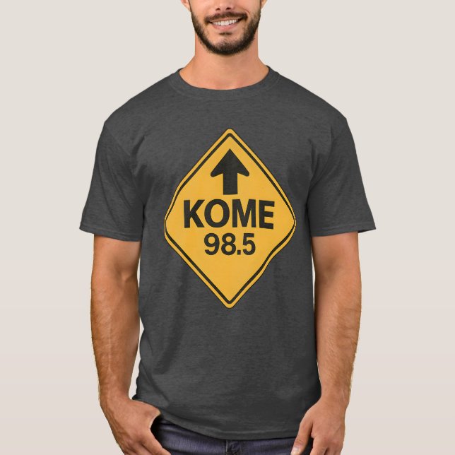 KOME 98,5 FM Road Sign Retro T - Shirt - Gelbe Dia (Vorderseite)