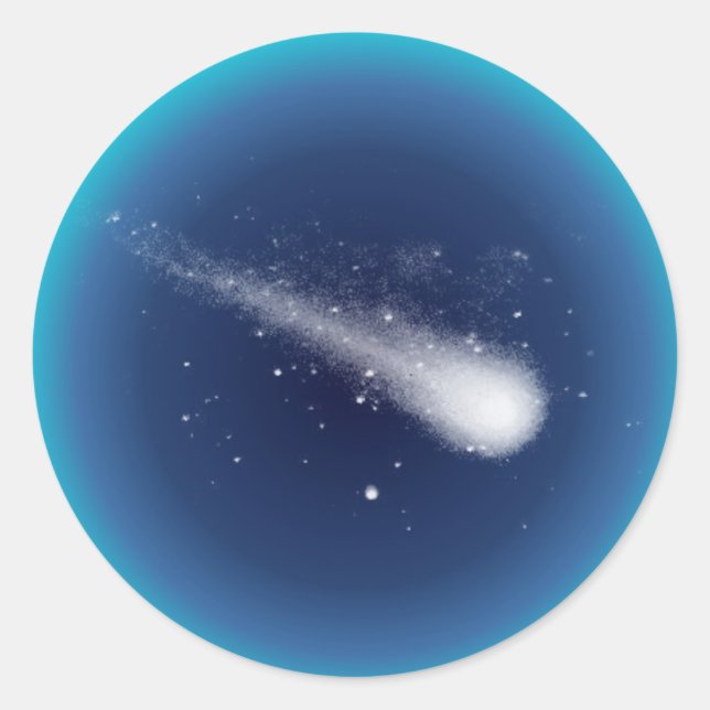 Komet Runder Aufkleber (Vorderseite)