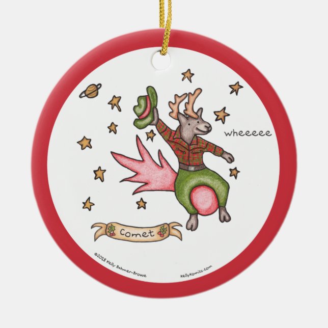 Kometen-Verzierung Keramik Ornament (Vorne)