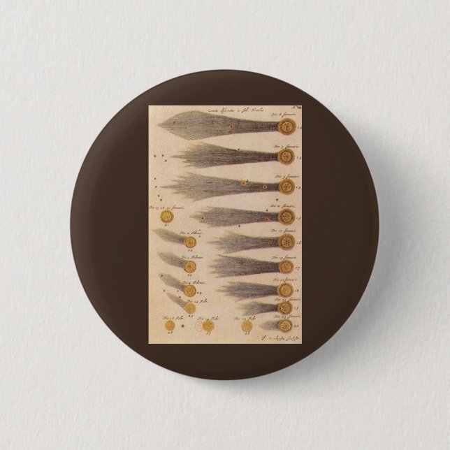 Kometen von Stanislaw Lubieniecki, Vintage Astrono Button (Vorderseite)