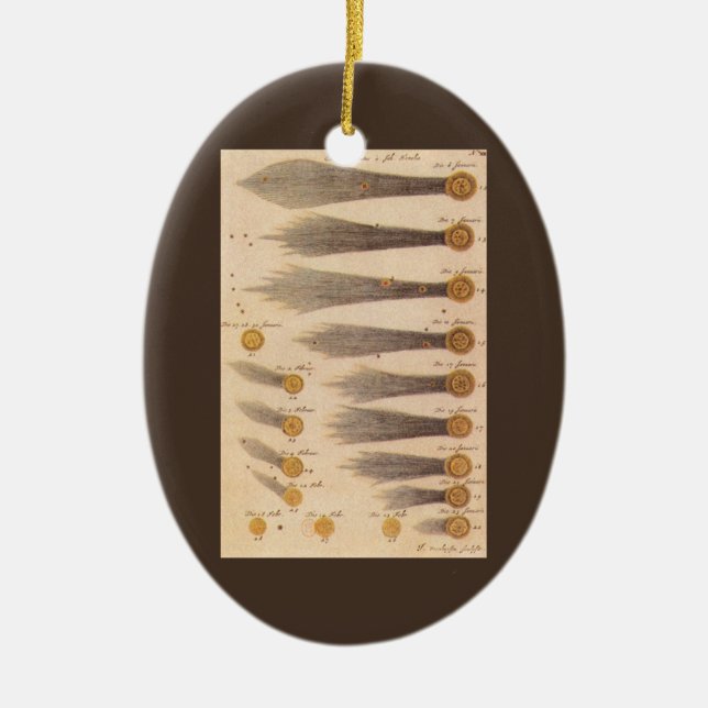 Kometen von Stanislaw Lubieniecki, Vintage Astrono Keramikornament (Vorne)