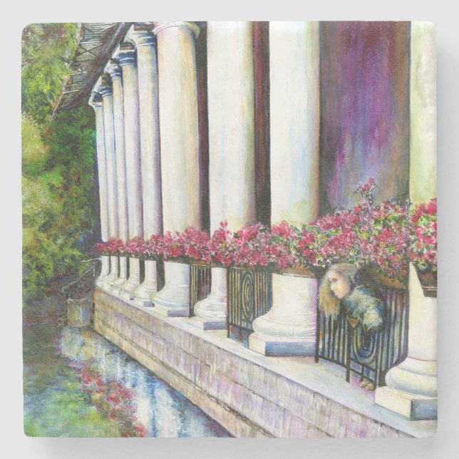 Komfort ist der Feind des Fortschritts Steinuntersetzer (Vorderseite)