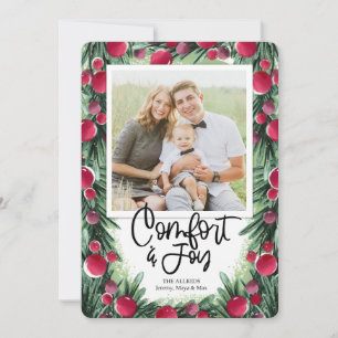 Komfort und Freude Berry Explosion Pine Blätter Feiertagskarte