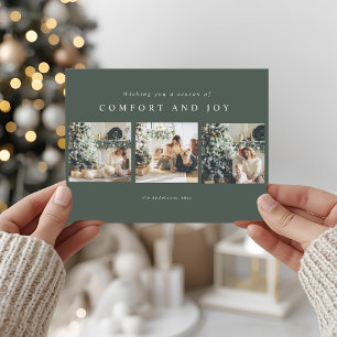 Komfort und Freude modernes Weihnachtsfoto Postkarte